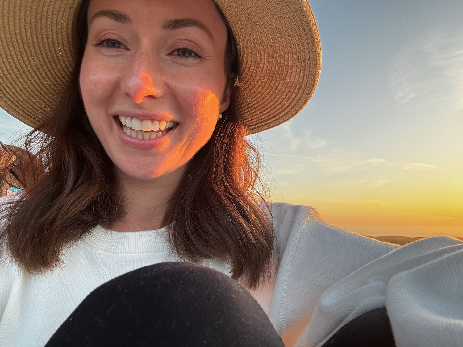 Olivia Svrchek outdoors at sunset